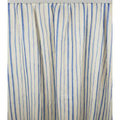 Tissu Toile 100 % Lin Rayures Irrégulières Ecru / Bleu